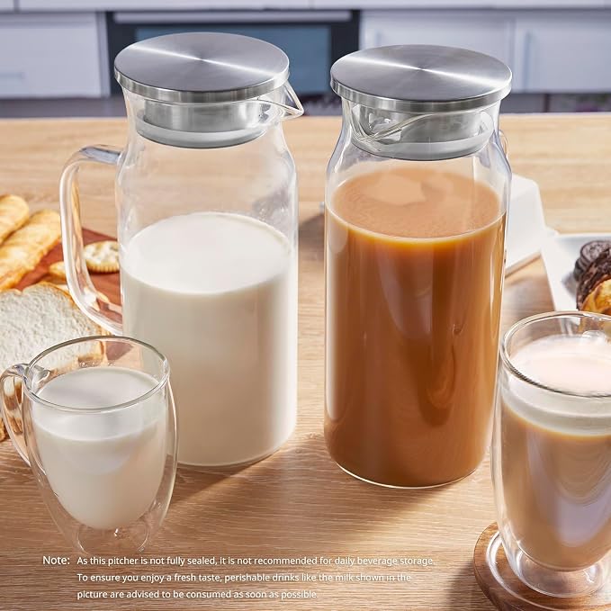 Bivvclaz 3 Pack 2 Liter 68 oz 2.1 Qt Glass Pitcher - Image 6