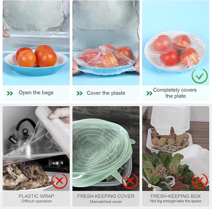 100 Boxed Bowl Covers Bread Proofing Plastic Wrap - Image 4