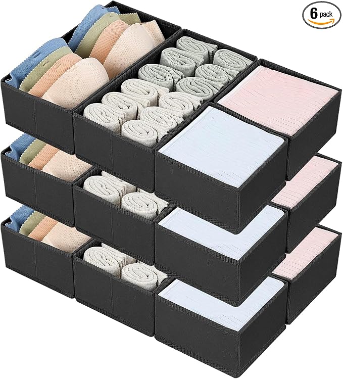 DIMJ Drawer Organizers, Foldable Closet Drawer Organizer, Dresser Drawer by DiMJ