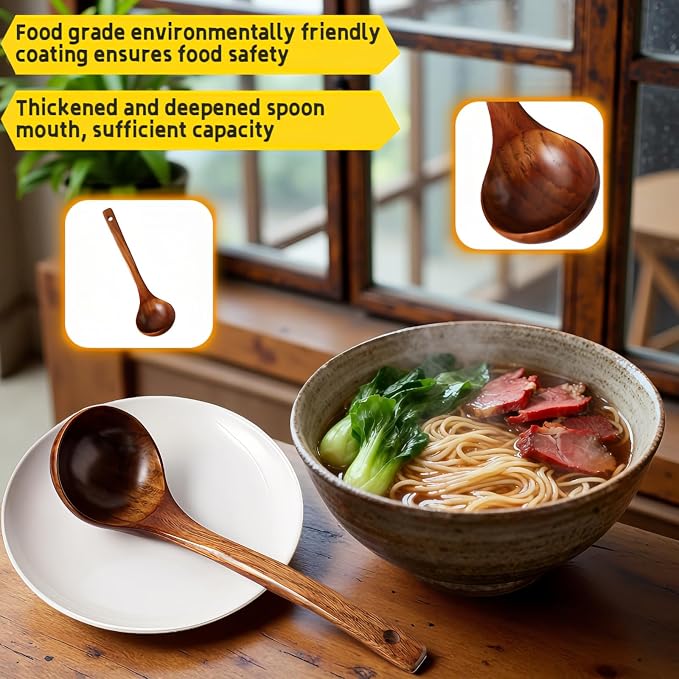 10" Premium Wooden Spoon for Cooking, Natural Teak - Image 3