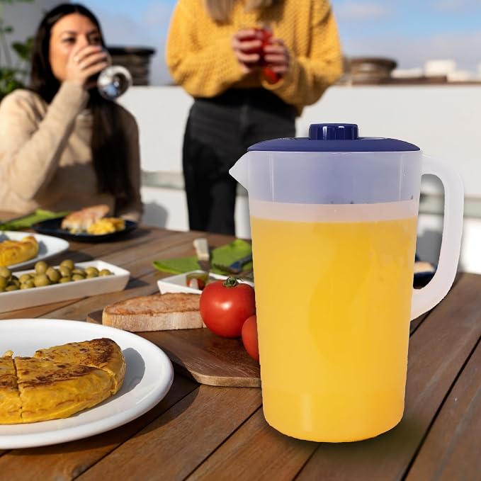 Water Pitcher with Lid 1 Gallon Pitcher, Freezer/Dishwasher Safe, BPA Free & - Image 7