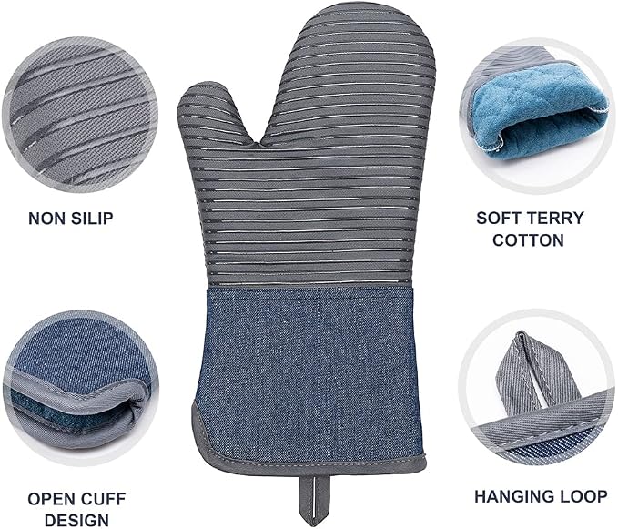 Yutat Oven Mitts, Pot Holders Set of 4 Made - Image 3