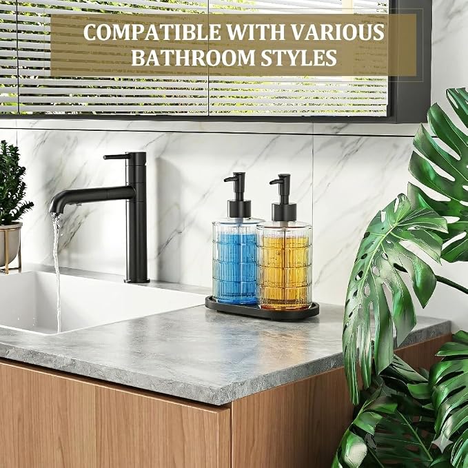MASADI Soap Dispenser Set with Bamboo Tray, Dish and Hand Soap Lotion Dispenser - Image 5