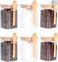 Glass Jar with Bamboo Lid and Spoon, Salt and Sugar Containers by LEAVES+AND+TREES+Y