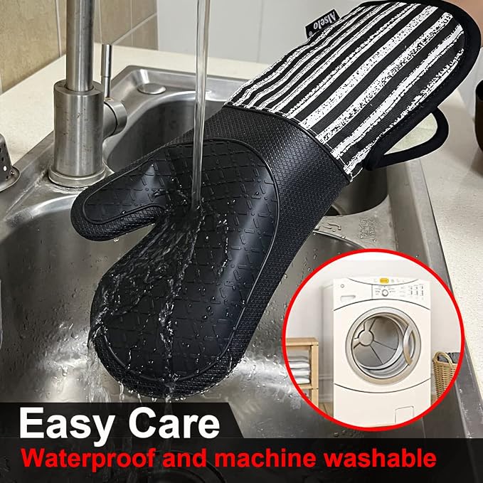 Alselo Silicone Oven Mitts Heat Resistant 932℉ - Image 6