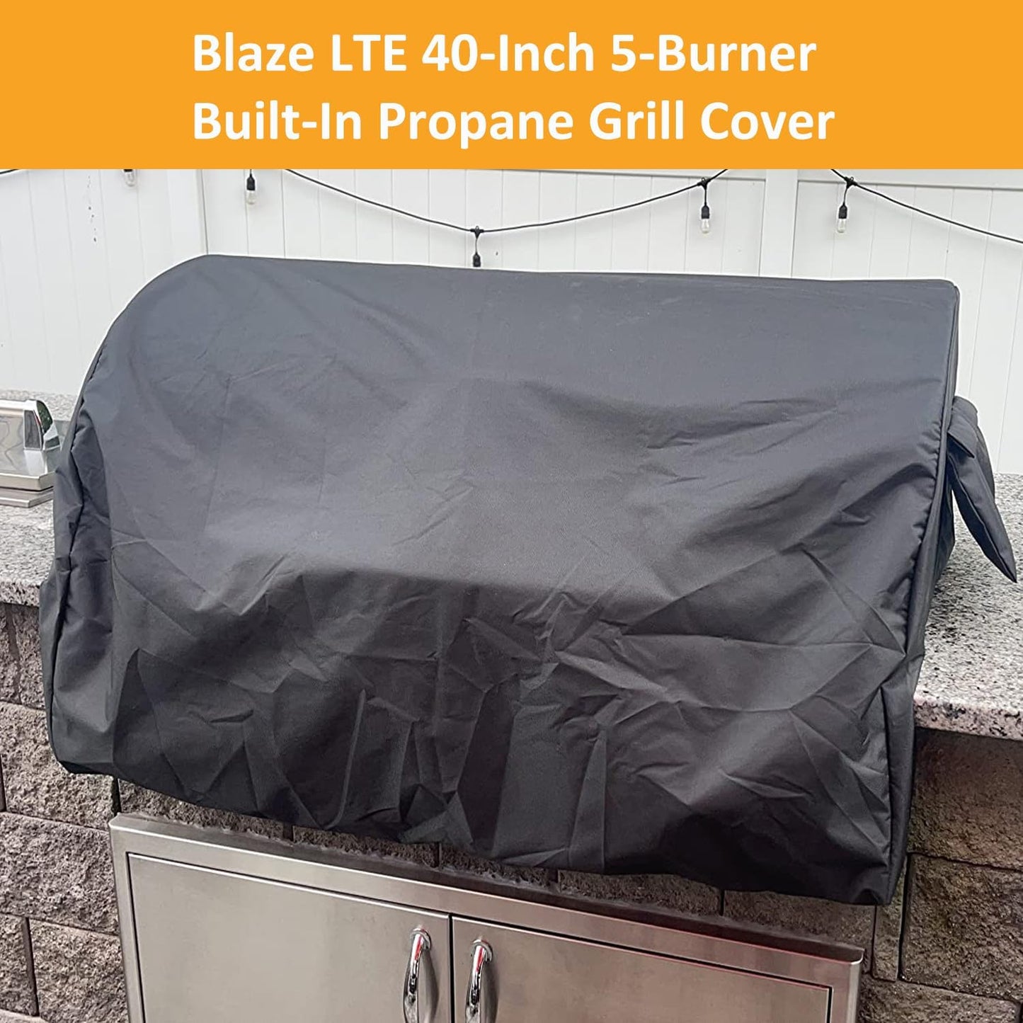 Built-in Grill Cover for Blaze 40 Inch 5-Burner Gas Grill, Heavy Duty Wateproof Island BBQ GrillTop Cover, Outdoor Kitchen Grill Head Cover