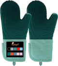 Silicone Oven Mitts-13.6 in Extended Oven Mitts Heat Resistant 500F, Oven Gloves by Tayfeim