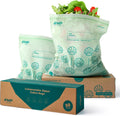 Fit Meal Prep 50 Pack 100% Compostable Food Storage Bags, 1 Gallon Freezer Bags, 10.6 x 11.5" Resealable Bag for Vegetables, Meat, Fruits, ASTM D6400, US BPI & EU OK Compost Certified