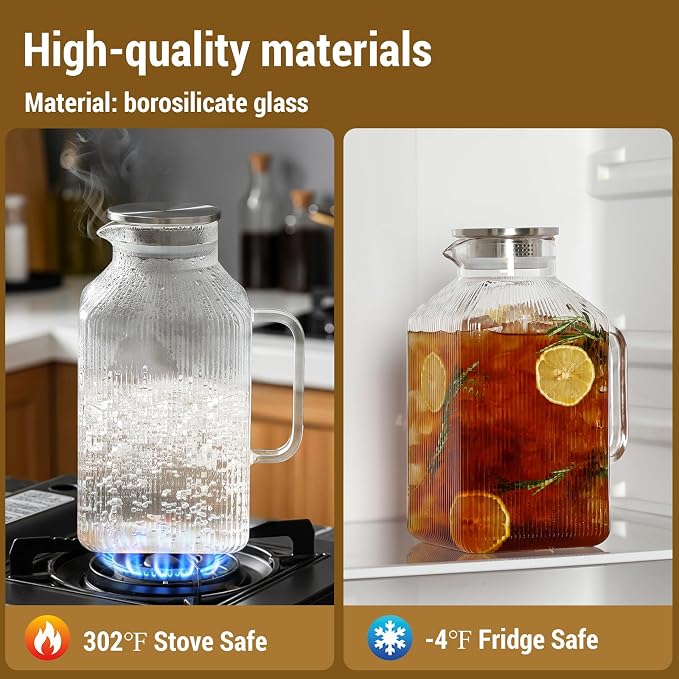 2 Pack 1 Gallon thickened Square Glass Pitcher - Image 6