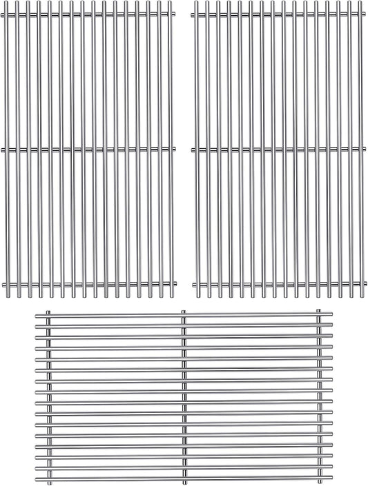Grill Grates Parts for Weber Genesis Grill 66089, 66097, Weber Genesis II E-410, S-410, E/S-415, E/S-435, LX E/S-440, 18” Stainless Steel Grids BBQ Gas Grill Replacement Parts
