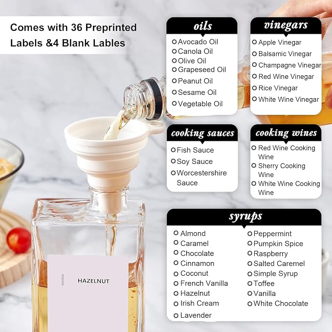 Olive Oil Dispenser Bottle for Kitchen, 16.9 oz/ 500 ml Vinegar Dispenser - Image 6