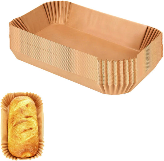 100 Pack Loaf Pan Liners for Baking Bread 9x5, Non-Stick Silicone Greaseproof Paper, Compatible with Amazon Basics Loaf Pan, Ideal for Bread, Cakes, Banana Bread