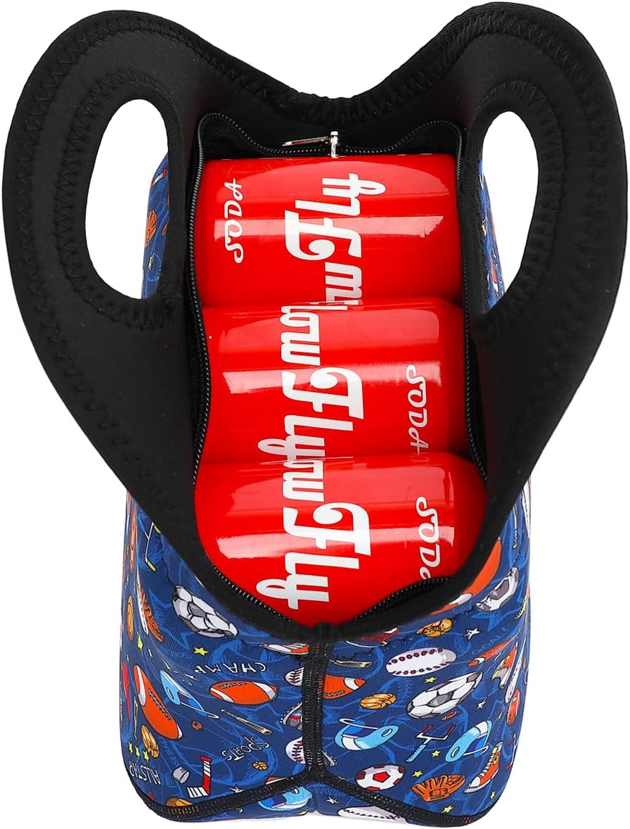 FlowFly Neoprene Kids Lunch box Insulated Soft Bag Mini Cooler Thermal Meal Tote Kit for Boys, Girls,Men,Women,School,Work, Office, FootBall