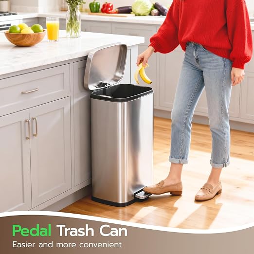 PayLessHere 8 Gallon Stainless Steel Trash Can - Image 2