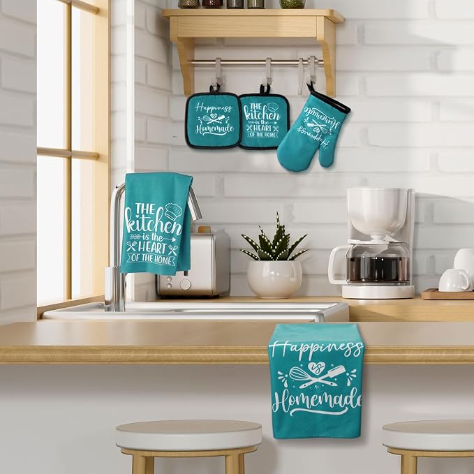 Sratte 6 Pcs Kitchen Decor Accessories Set Farmhouse Towels Pot Holders Oven - Image 2