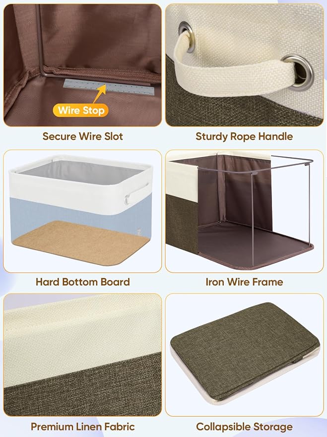 BALEINE 4 Pack Fabric Closet Storage Bins - Image 6
