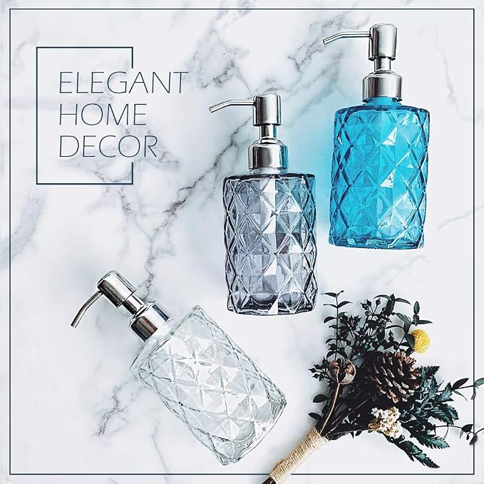 JASAI Diamond Design Glass Soap Dispenser - Image 6