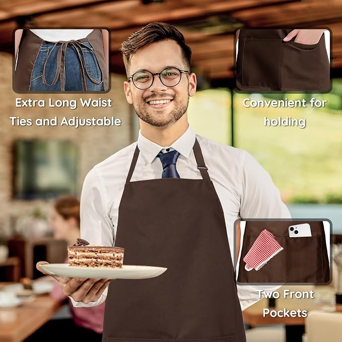 4 Packs Chef Apron, Waterproof Apron, Adjustable Aprons - Image 5