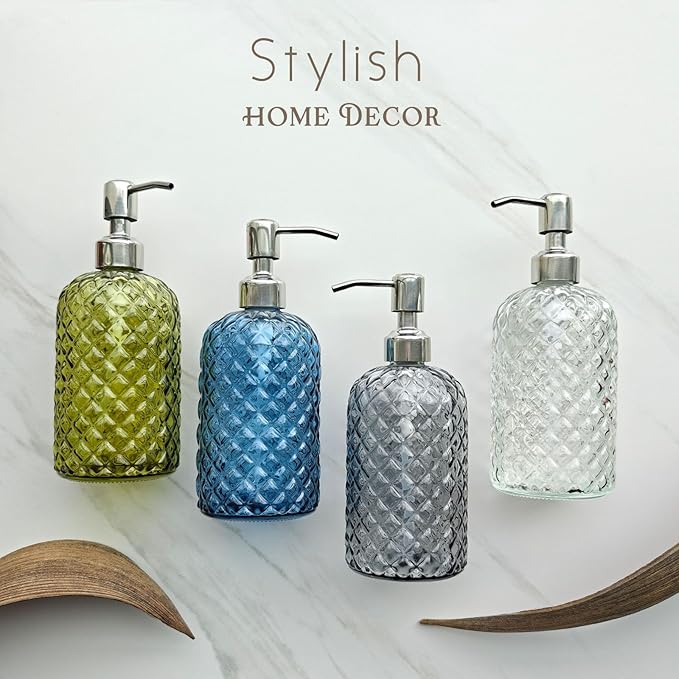 JASAI 18Oz Gray Glass Soap Dispenser - Image 7