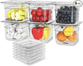 6 Pack Plastic Food Pan with Lid 1/6 Size 4 Inch Deep Restaurant Clear Food by HNEDSEN