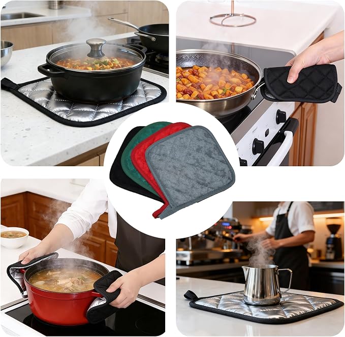 4 Pack Pot Holders for Kitchen Clearance Oven Potholders Sets for Kitchens Hot - Image 6