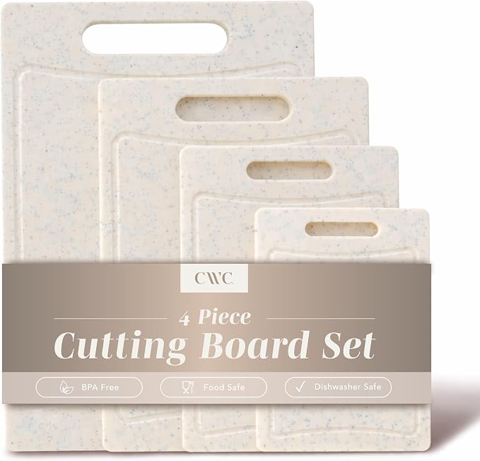 COOK WITH COLOR Non-Slip Cutting Board Set – Kitchen Essentials with Easy Grip by CookwithColor