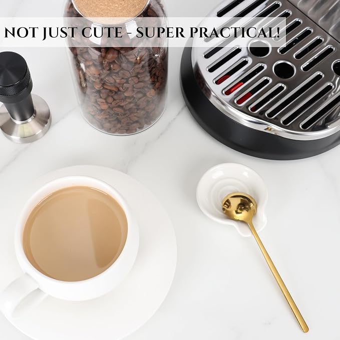 Coffee Spoon Rest for Coffe Bar Accessories, Ceramic Spoon Holder for Coffee - Image 4