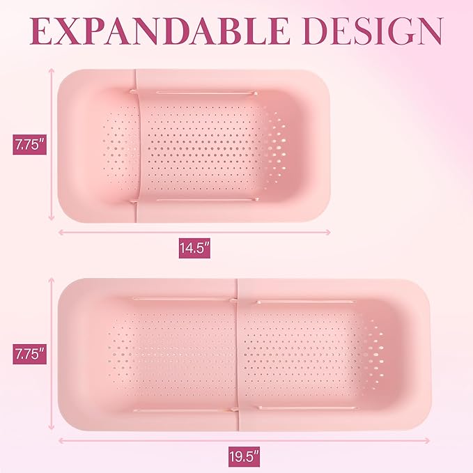 Paris Hilton Over the Sink Expandable Colander, Extendable Strainer, Adjustable - Image 6