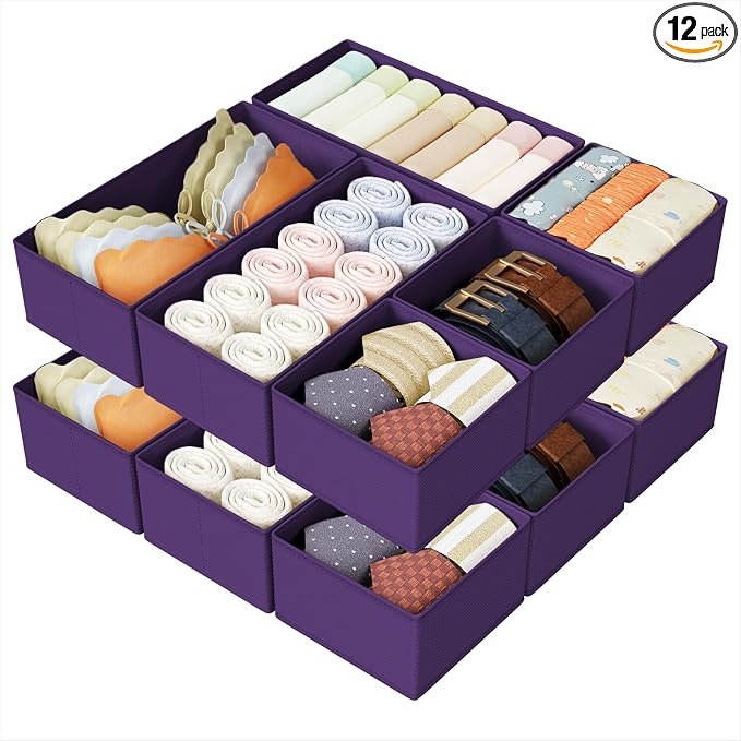 DIMJ Drawer Organizers Clothes, Fabric Closet Organizers and Storage, Shallow by DiMJ