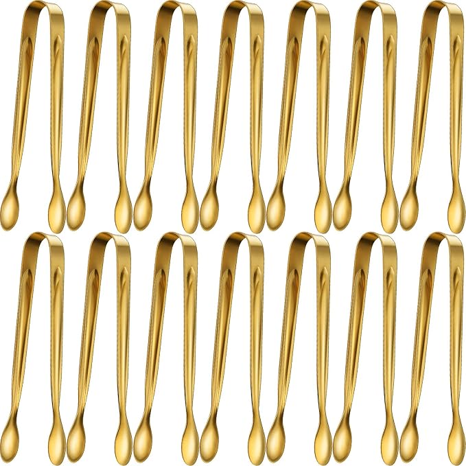 Gejoy 12 Pcs Ice Tongs Mini Sugar Tongs 4.3 Inch Stainless Steel Mini Tiny by Unknown