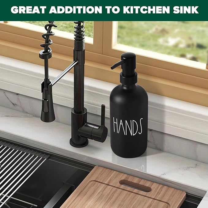 VIMERPA Hand Soap Dispenser, Matte Black Soap Dispenser - Image 4