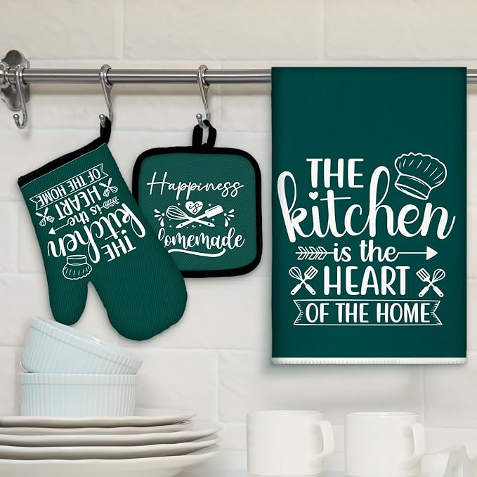 Sratte 6 Pcs Kitchen Decor Accessories Set Farmhouse Towels Pot Holders Oven - Image 2