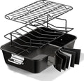 Turkey Roasting Pan with Rack Non stick Carbon Steel Roaster 16x11 Inch by Unknown