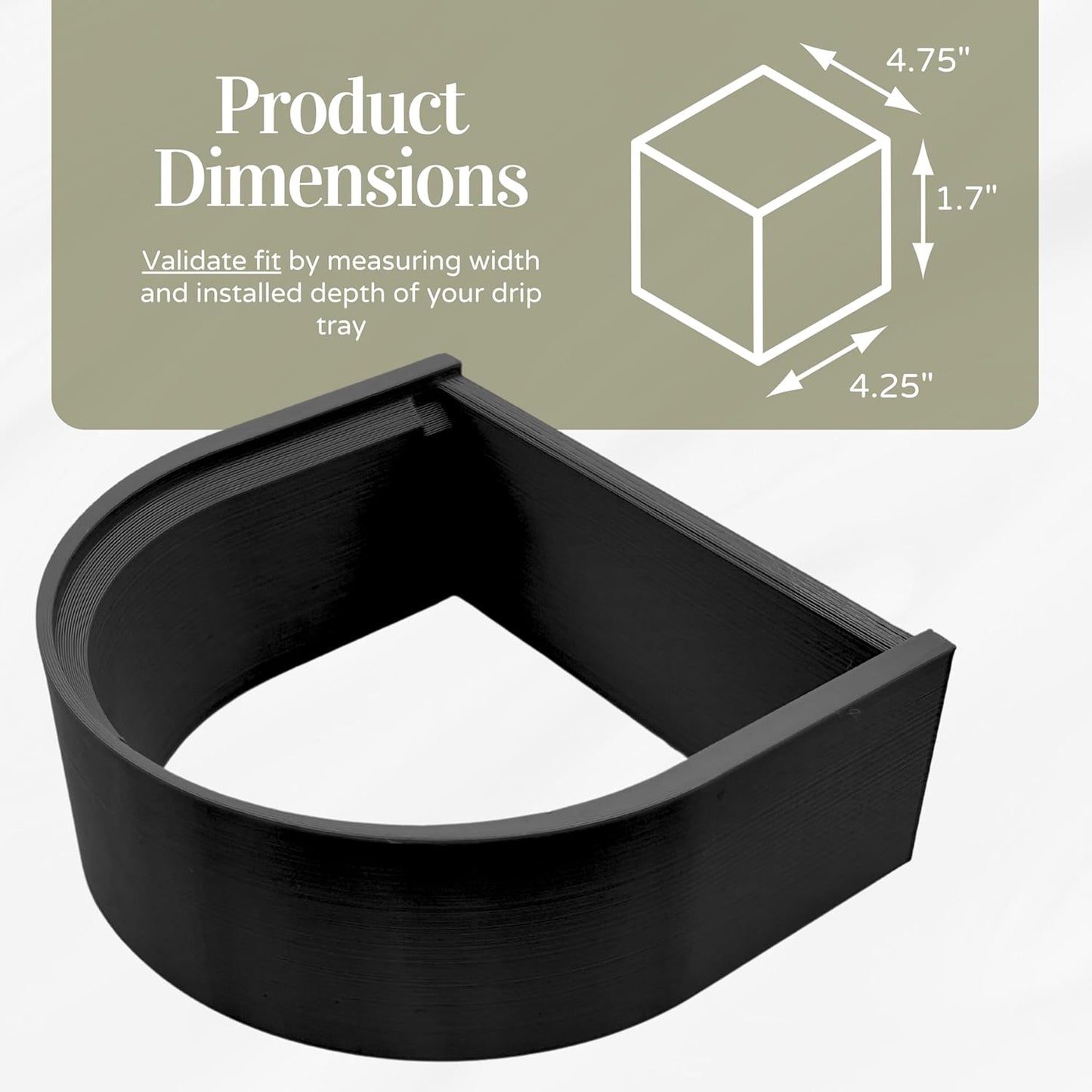 Drip Tray Mug/Cup Riser Made for the Keurig to Reduce Splashes - Riser Only (Black, K-Slim 1.7 inches Tall)