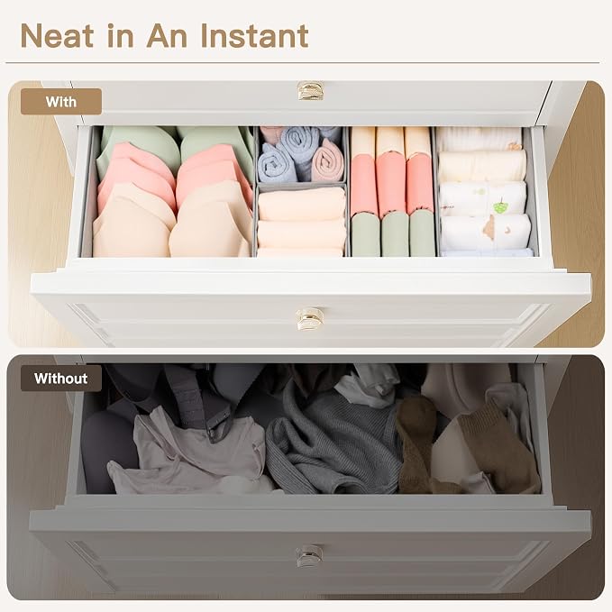 Criusia Drawer Organizer Clothes, 14 Pack Dresser Organizer - Image 4