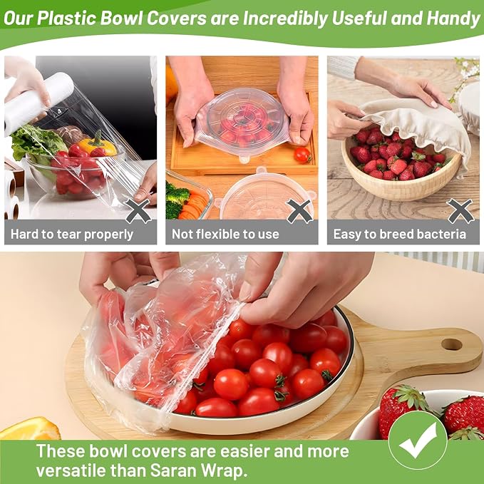 70 Pcs Bowl Covers, 5 Size Plastic Food Covers - Image 3