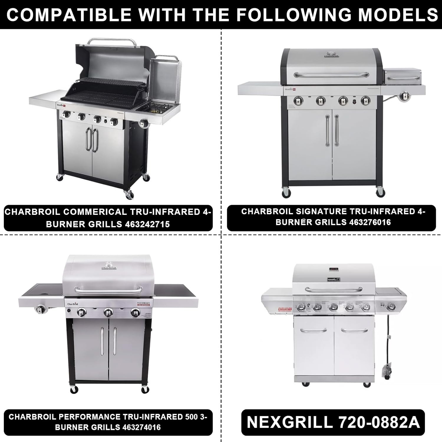 Grill Grates 17x9 1/2" for Charbroil Infrared Grill Grates 466242715,463242715,G541-0016-W2,466242815,463242716,463276016,466242816,463255020,463257520,for Charbroil TRU-Infrared Replacement Parts