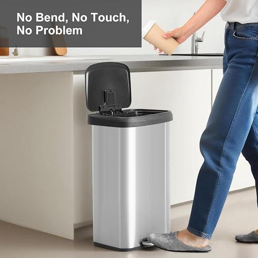 21 Gallon Kitchen Trash Can, Stainless Steel Garbage Can - Image 3