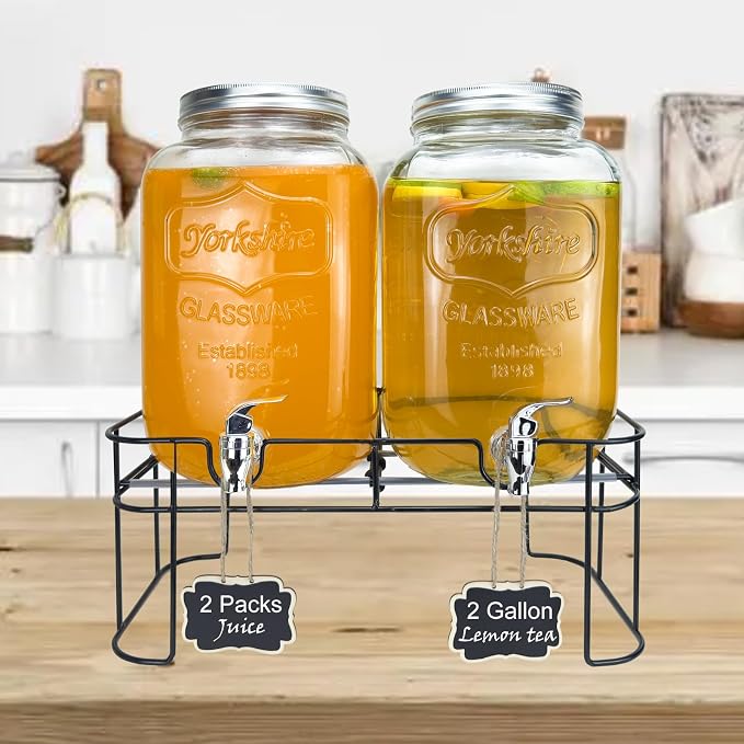 2 Gallon Larger Glass Drink Dispenser - Image 2