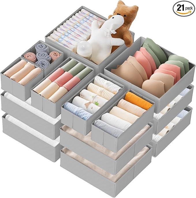 Criusia Drawer Organizer Clothes, 21 Pack Dresser Organizer by Criusia