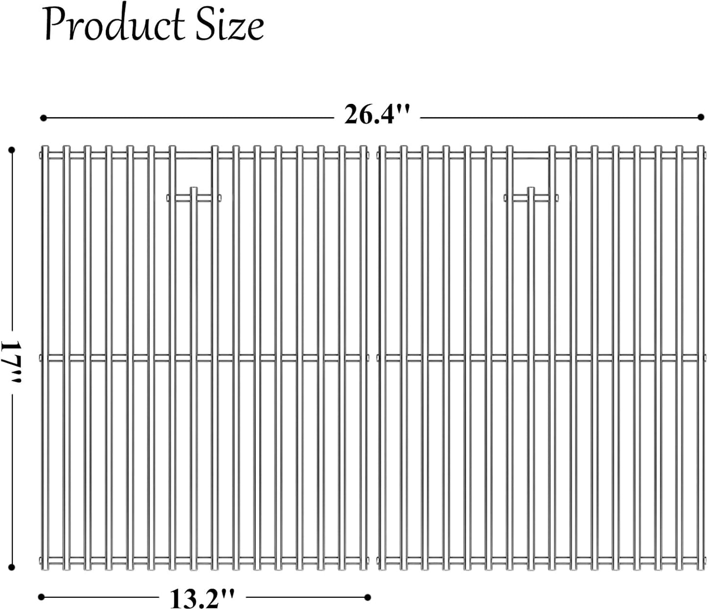 Orgneas 17 Inch Grill Grates for Home Depot Nexgrill 720-0830H, 720-0830D, 720-0783E, 720-0783C, Stainless Steel Cooking Grate Replacement Parts for Uniflame, Kenmore, Nexgrill 4&5-Burner Gas Grills