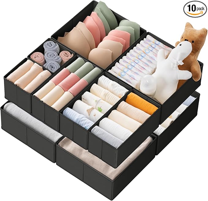 Criusia Drawer Organizer Clothes, 10 Pack Dresser Organizer by Criusia