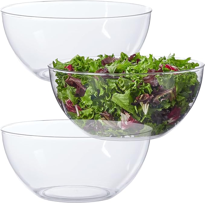 US Acrylic Vista Clear Plastic Salad and Serving 10-inch Bowls | set of 3 | by USAcrylic