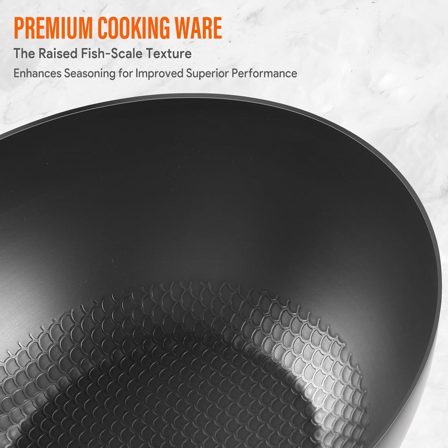 Carbon Steel Wok Pan, 9.5" Authentic Chinese Stir-Fry Pans Set with Glass Lid, 1.65lb Lightweight Flat Bottom Small Wok for 1-2 Servings