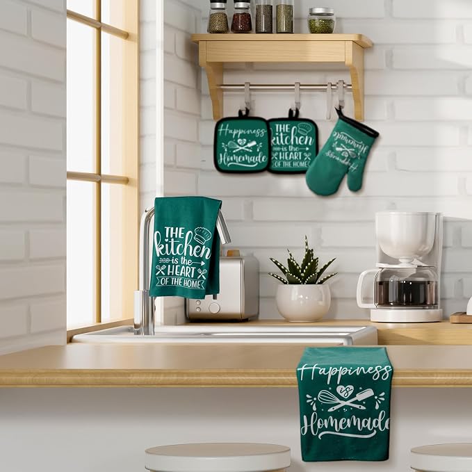 Sratte 6 Pcs Kitchen Decor Accessories Set Farmhouse Towels Pot Holders Oven - Image 7
