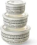 Metahom Ceramic Bowls with Lids Set of 3, Nesting Bowls by Metahom