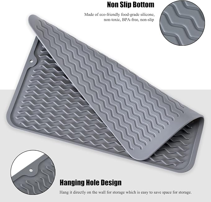 Large 24" x 18" Silicone Dish Drying Mat - Image 4