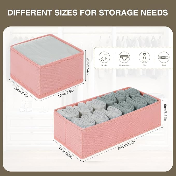 DIMJ Drawer Organizers for Clothing, Fabric Closet Organizers and Storage - Image 2