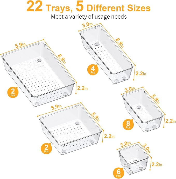 SMARTAKE 22-Piece Drawer Organizer - Image 3