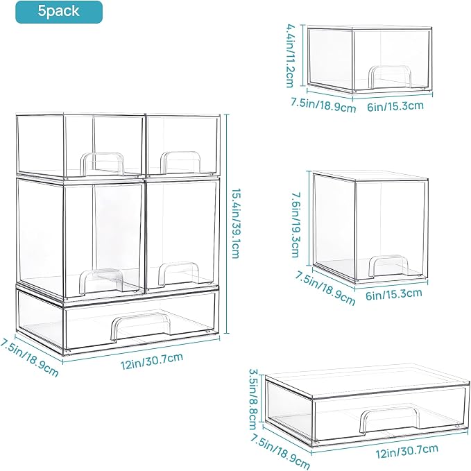 Vtopmart Stackable Storage Drawers Set of 8, Laundry Room Organization - Image 3